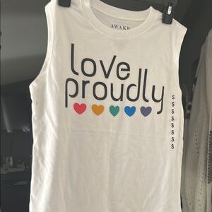 Awake White Love Proudly Tank Top new rainbow pride